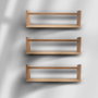 Hanah Home Estantería de Pared de Madera de Pino Maciza, Set de 3 Piezas, Roble